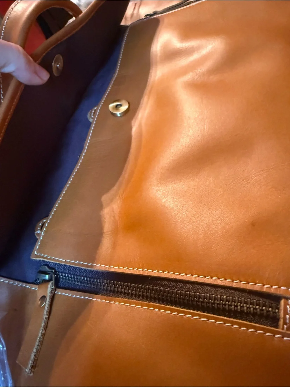 (NEW) Italian Full Grain Leather 18” Briefcase / Work Bag / Travel / Laptop Bag